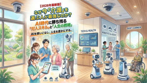 【2026年最新版】なぜ今「介護」を選ぶ人が最強なのか？AI時代に勝ち残る「対人スキル」と「人生の戦略」